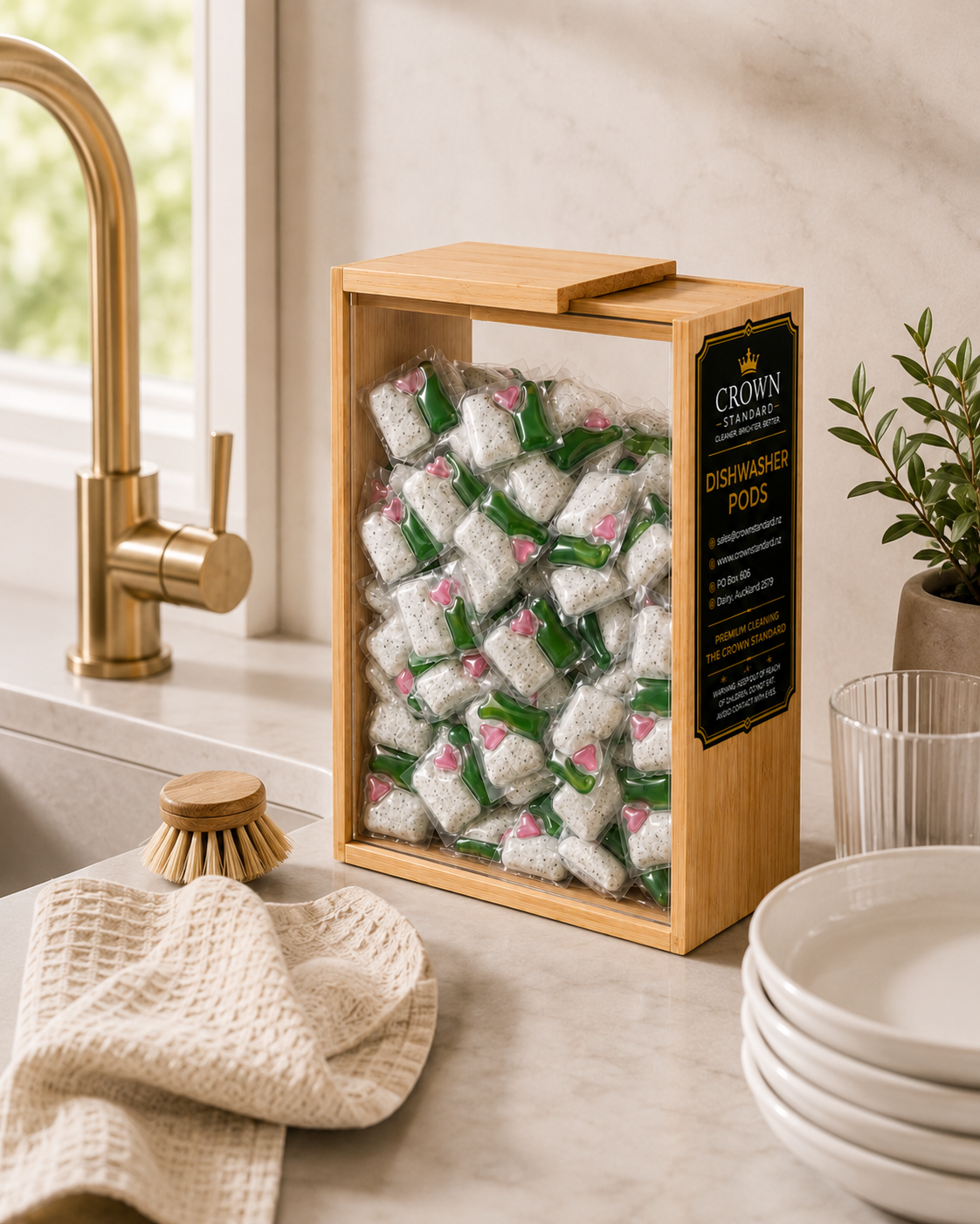 Crown Standard laundry container in a warm home